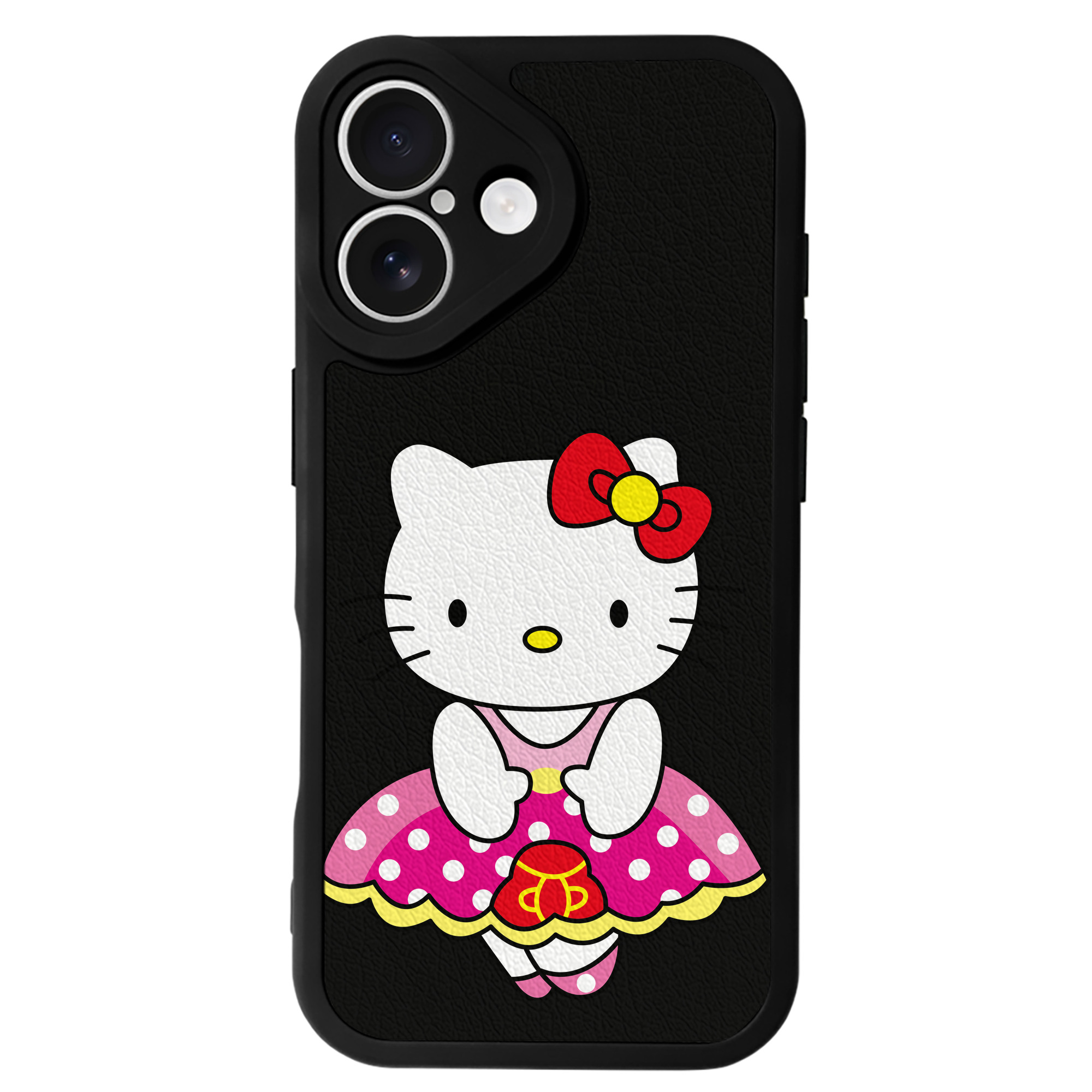 （画像用） Hello Kitty ハローキティ 【iPhone 16シリーズ対応】シリコンスマホケース（レザー調） 材質：シリコン